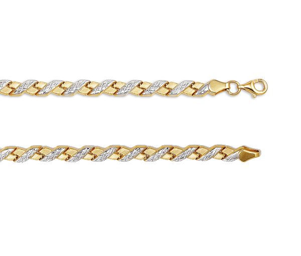 BRACELET 10K 2T TAILLE DIAMANT 5MM 7.5'' - SY 9107 - BIJOUX D'IMPORTATION