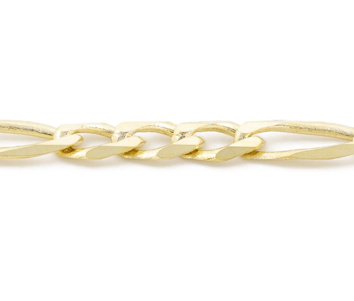 CHAINE EN OR 10K À MAILLE FIGARO - SY ORO21Y - BIJOUX D'IMPORTATION