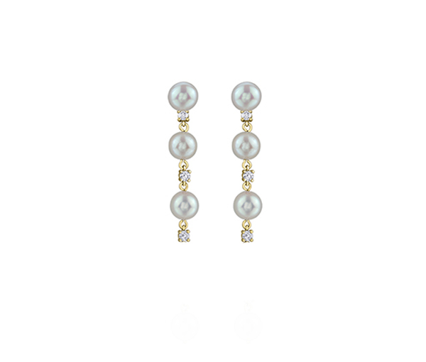 BOUCLE EN OR 14K AVEC PERLES DE CULTURE ET DE DIAMANTS CANADIENS - CR ML825Y25 - BIJOUX CANADIEN