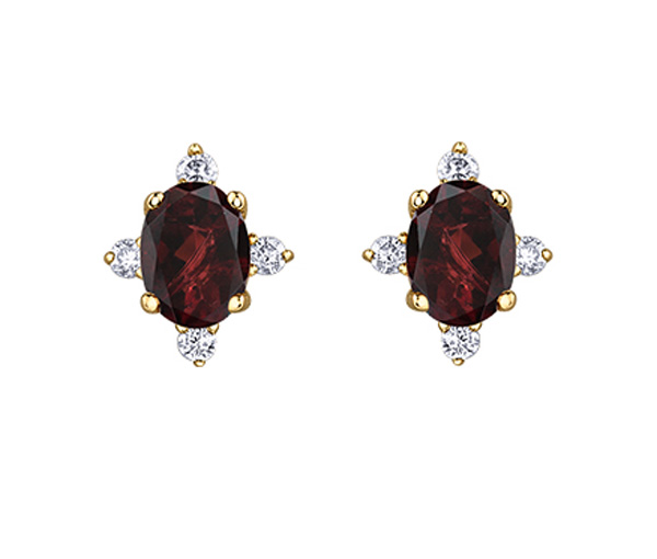 BOUCLES POUR DAME EN OR SERTIES DE PIERRES DE NAISSANCES VARIÉES ET DE DIAMANTS - CR DX894YGA - BIJOUX CANADIEN