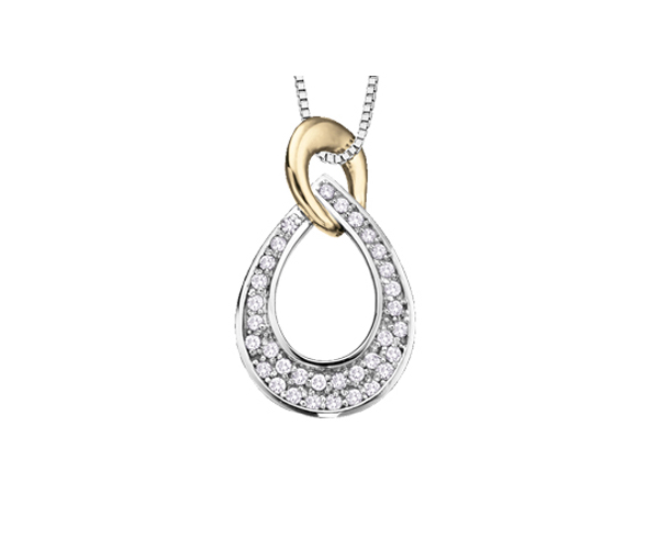 PENDENTIF EN OR 2 TONS SERTI DE DIAMANTS - CR DD2370Y - BIJOUX CANADIEN