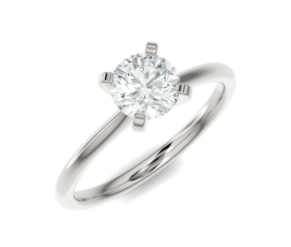SUPERBE BAGUE EN OR 14K BLANC SERTIE D'UN DIAMANT DE LABORATOIRE D'UN CARAT - ML 504W100R - MALO 