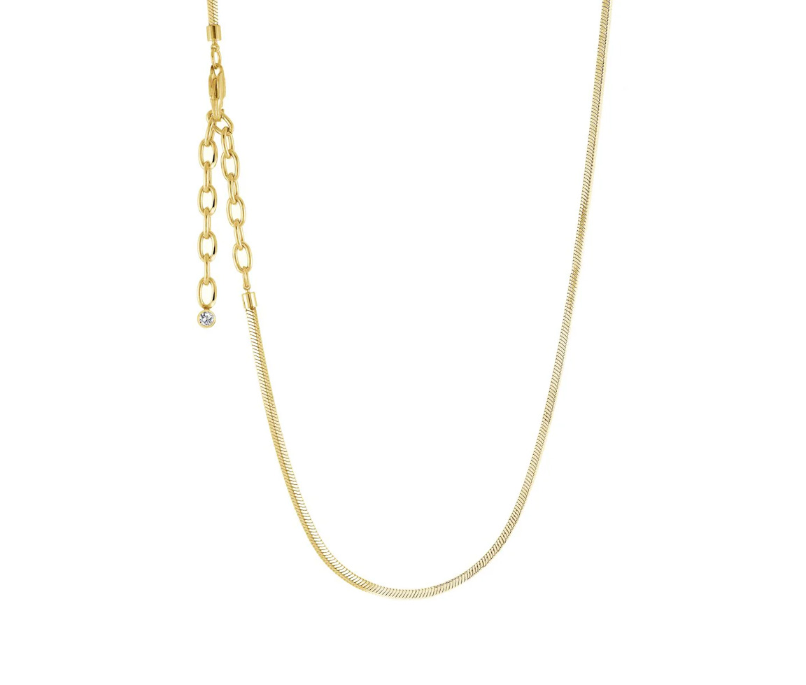 CHAINE EN ACIER OU ACIER/PVD OR À MAILLE SNAKE CARRÉ - IG SWN70GO - VELORIA