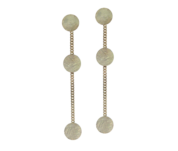 BOUCLES EN ARGENT AVEC PLAQUES RONDES ET MAILLE GOURMETTE - MB BOU155Y - BIJOUX D'IMPORTATION