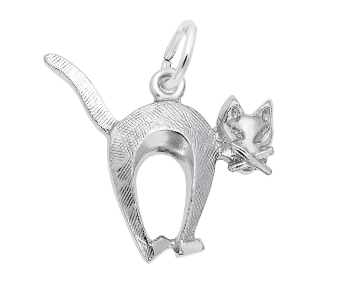 PENDENTIF EN ARGENT CHAT D'HALLOWEEN - NU 1254ARG - NUCO/REMBRANDT 