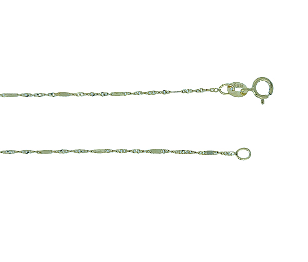 CHAINE EN OR À MAILLE SINGAPOUR/PLAQUE - MB SINPL.9Y18 - BIJOUX D'IMPORTATION