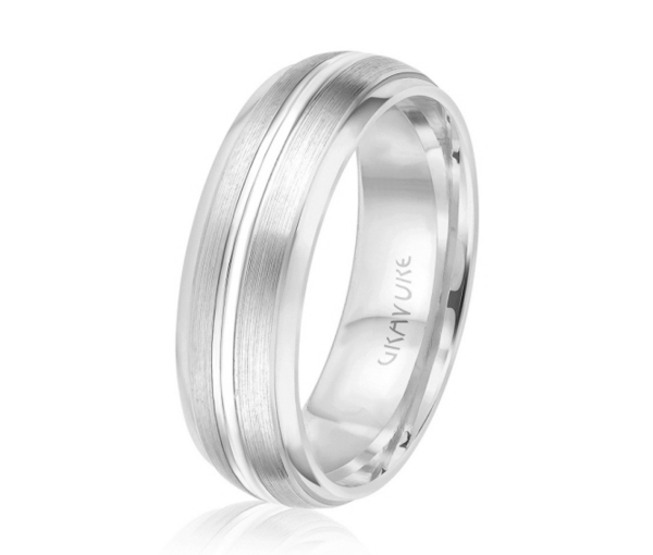 JONC EN OR OU EN PLATINE POLI AVEC LIGNE AU CENTRE - ML GH1205W10 - MALO 