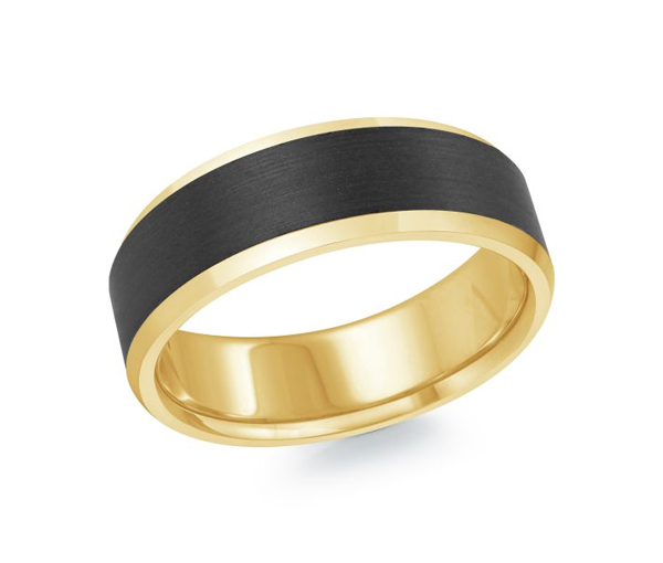 JONC EN OR 14K ET FIBRE DE CARBONE - ML MRDA145Y - MALO 