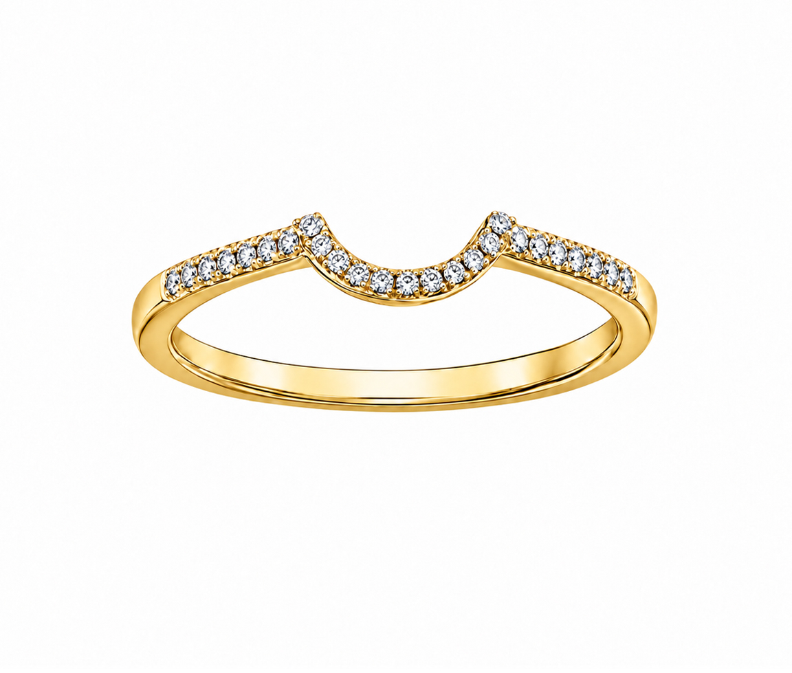 JONC CONTOUR EN OR AVEC DIAMANTS - CR DD7635Y - BIJOUX CANADIEN