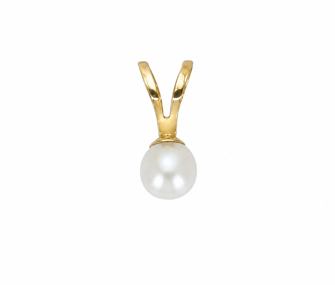 PENDENTIF EN OR 10K SERTI D'UNE PERLE DE CULTURE - AR PR10YP354 - PERLE D'IMPORTATION