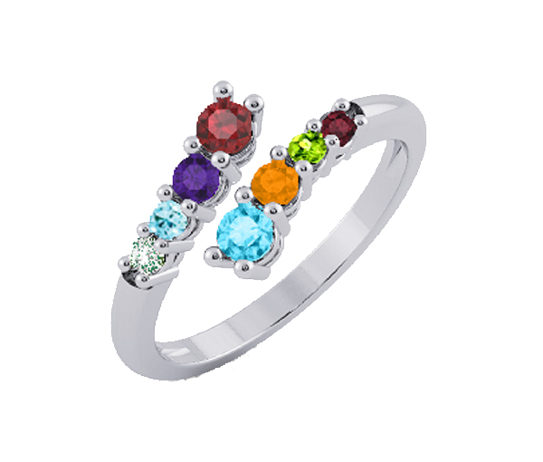 BAGUE FAMILIALE EN OR 10K SERTIE DE PIERRES VÉRITABLES - BH FJ131W14 - BEVERLY HILLS