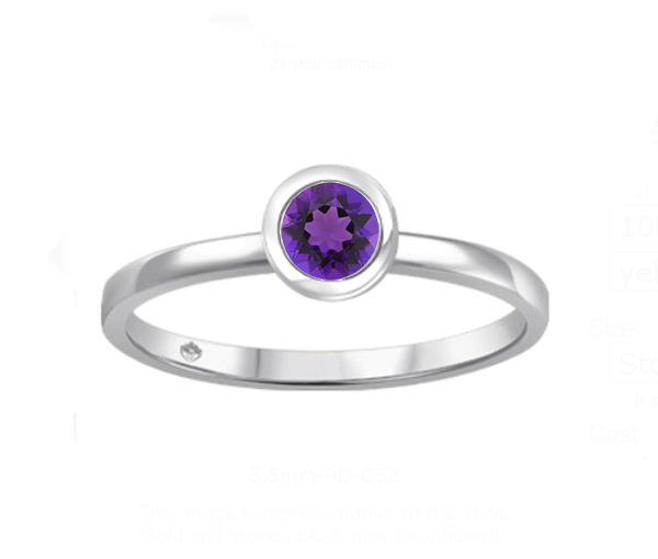 BAGUE EN OR AVEC UNE PIERRE DE NAISSANCE VÉRITABLE - BH JVJ3688WAM - BEVERLY HILLS