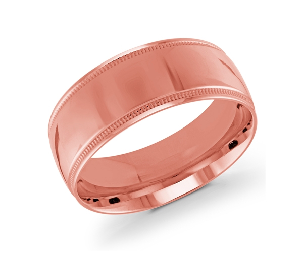 JONC EN OR 9MM DE LARGEUR AVEC MOTIF MILGRAIN SUR LES CÔTÉS - ML J102/9PL14 - MALO 