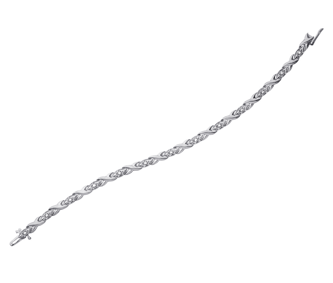 BRACELET STYLE TENNIS EN OR 10K SERTI DE DIAMANTS - CR DD1603W - BIJOUX CANADIEN