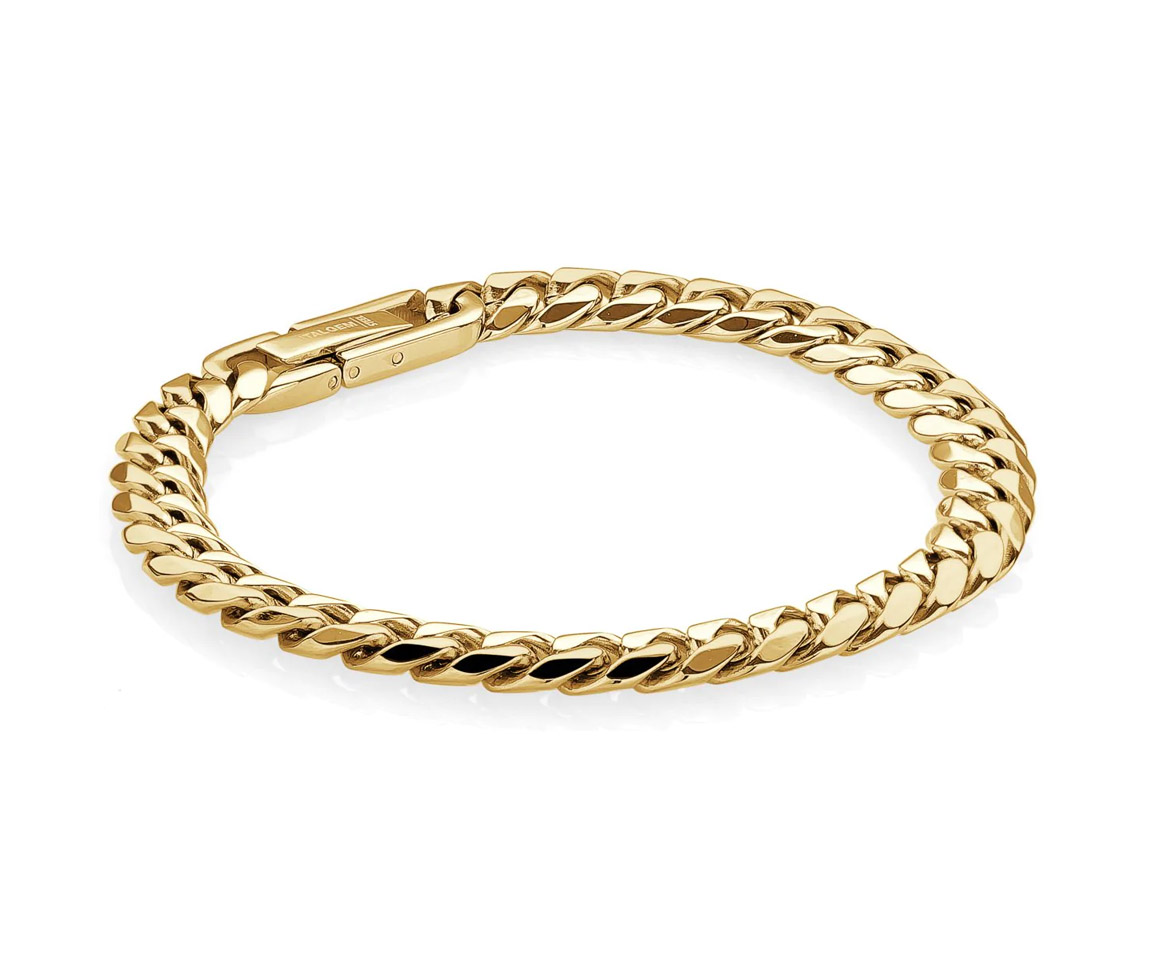 BRACELET EN ACIER/PVD OR À MAILLE GOURMETTE - IG SMB469/7.5 - ITALGEM