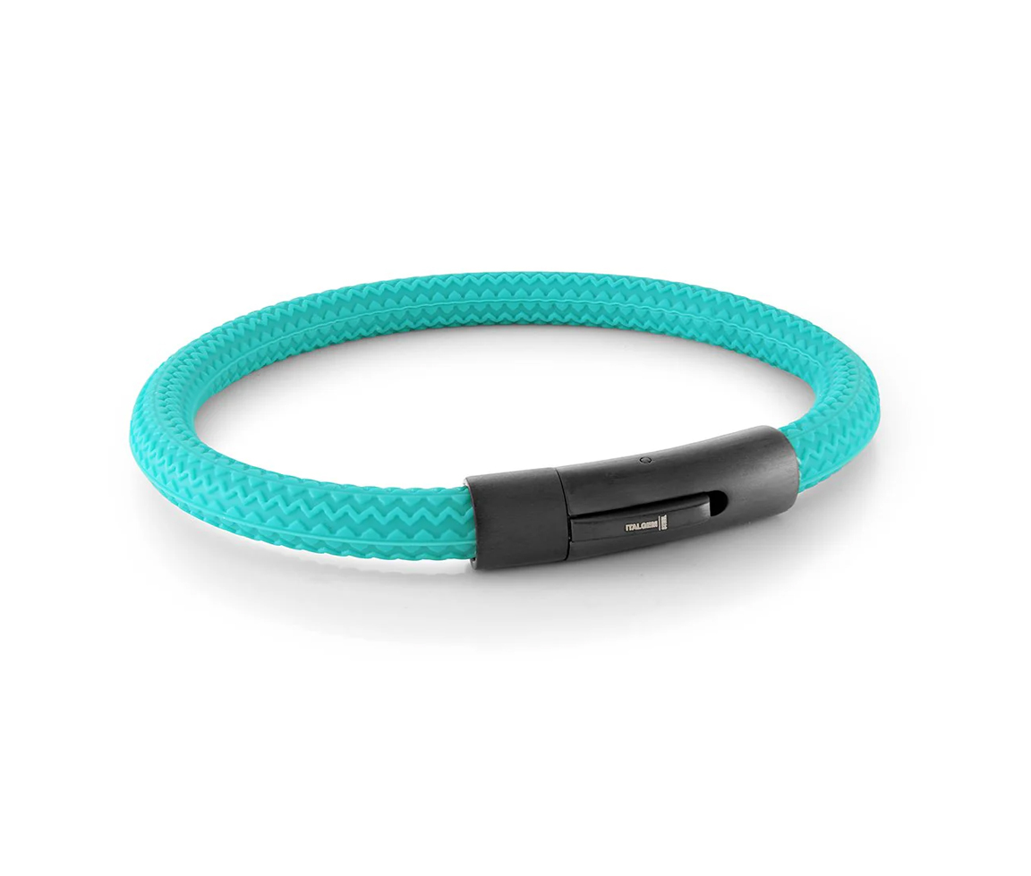 BRACELET EN CAOUTCHOUC À MOTIF PNEU AVEC FERMOIR EN ACIER - IG SBR17/8 - ITALGEM