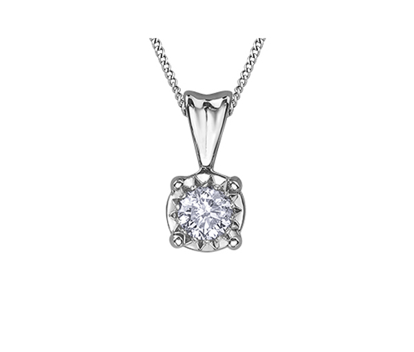 PENDENTIF EN OR 10K SERTI D'UN DIAMANT SI2 - CR DX814W07 - BIJOUX CANADIEN