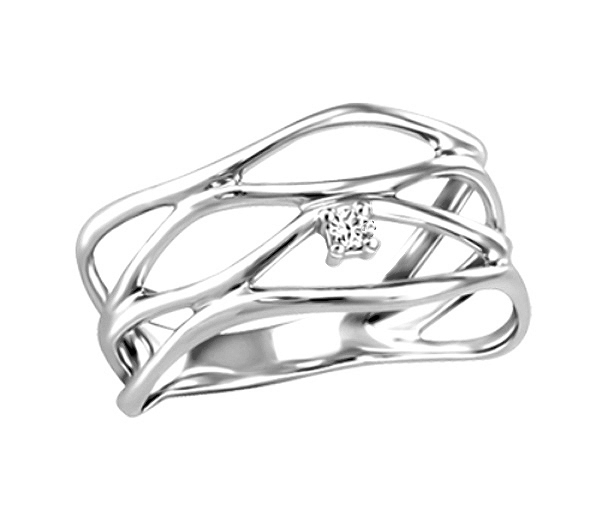 BAGUE EN OR 10K SERTIE D'UN DIAMANT CANADIEN - BH FIJ247703W - BEVERLY HILLS