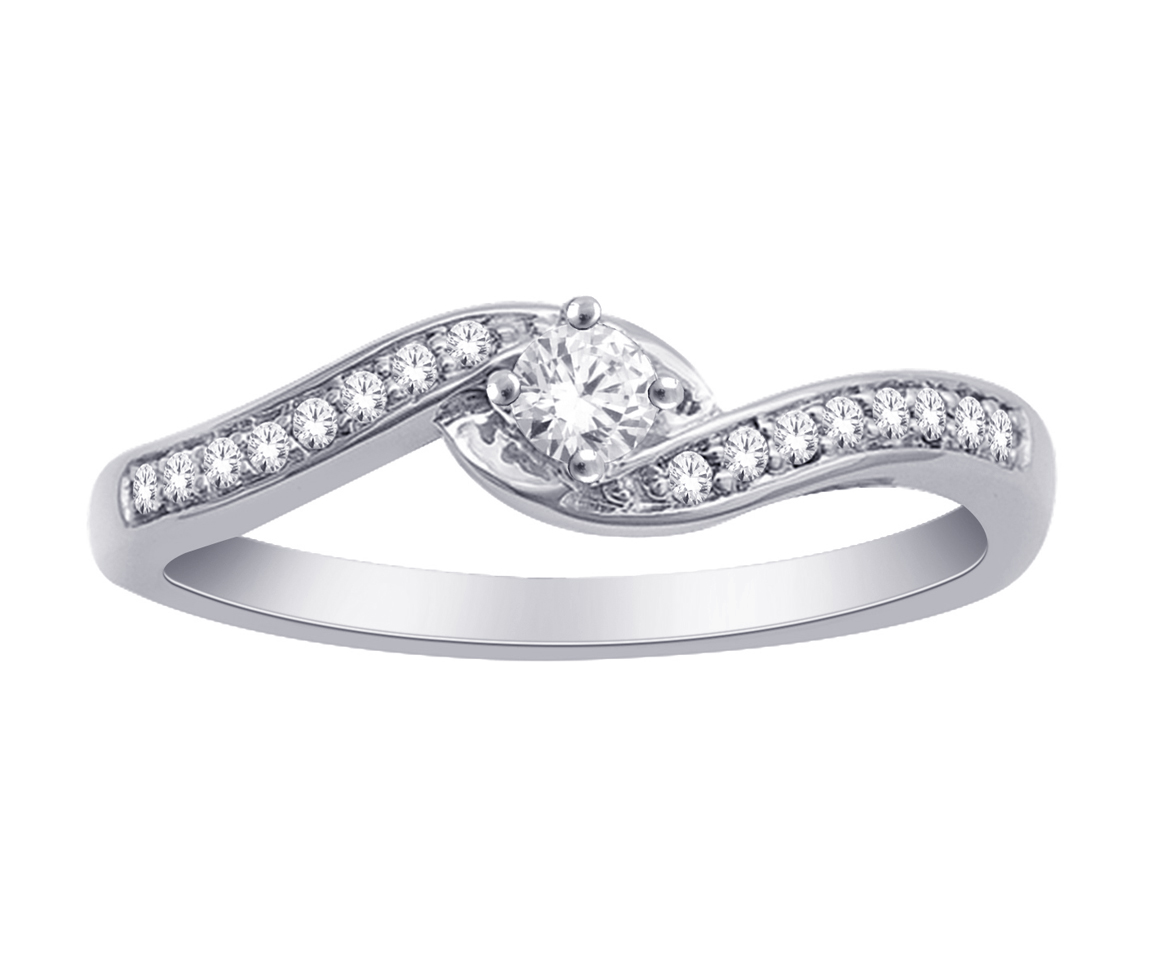 JOLIE BAGUE EN OR 10K SERTIE DE DIAMANTS - SK R11350W15 - BIJOUX D'IMPORTATION