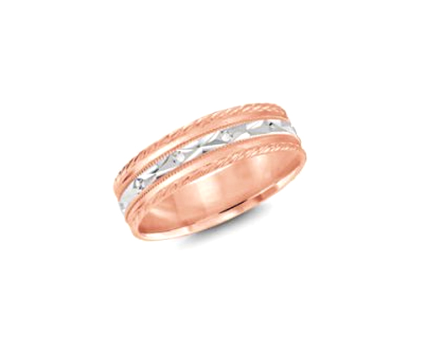 JONC EN OR 10K AVEC MOTIF CORDE ET TAILLE DIAMANT - ML LCF359PW10 - MALO 