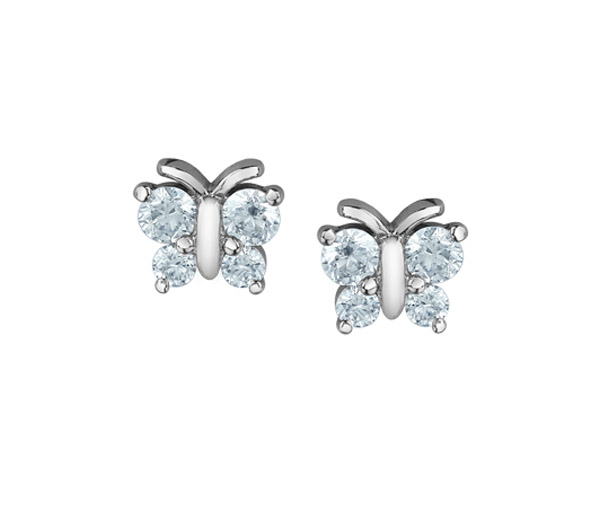 BOUCLES PAPILLONS EN OR BLANC SERTIES DE DIAMANTS DE LABORATOIRE - CR 70036 - BIJOUX CANADIEN