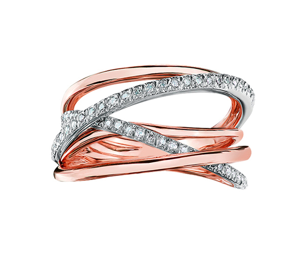 BAGUE EN OR 10K SERTIE DE DIAMANTS - CR DD2721R - BIJOUX CANADIEN