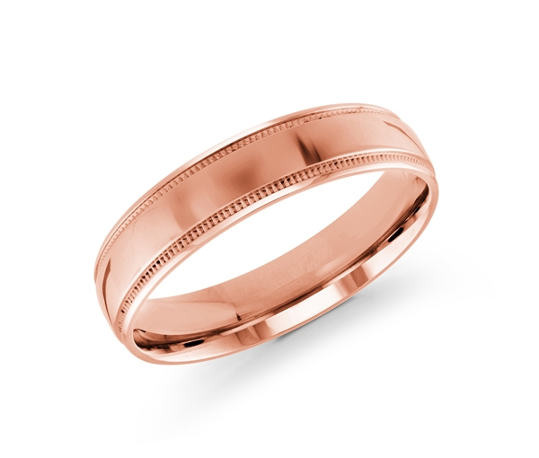 JONC EN OR 5MM DE LARGEUR AVEC MOTIF MILGRAIN SUR LES CÔTÉS - ML J102/5PL10 - MALO 