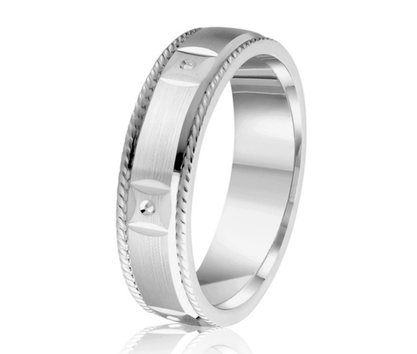 JONC EN OR OU EN PLATINE AVEC MOTIF STUD ET CORDELETTES SUR LES CÔTÉS - ML GH1256W18 - MALO 