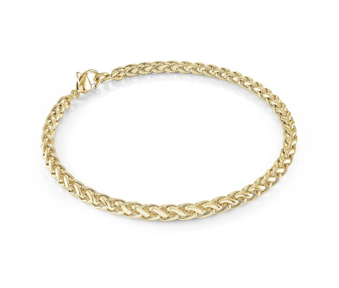 BRACELET EN ACIER OU ACIER/PVD OR À MAILLE BLÉ - IG SMB776GO/7.5 - ITALGEM