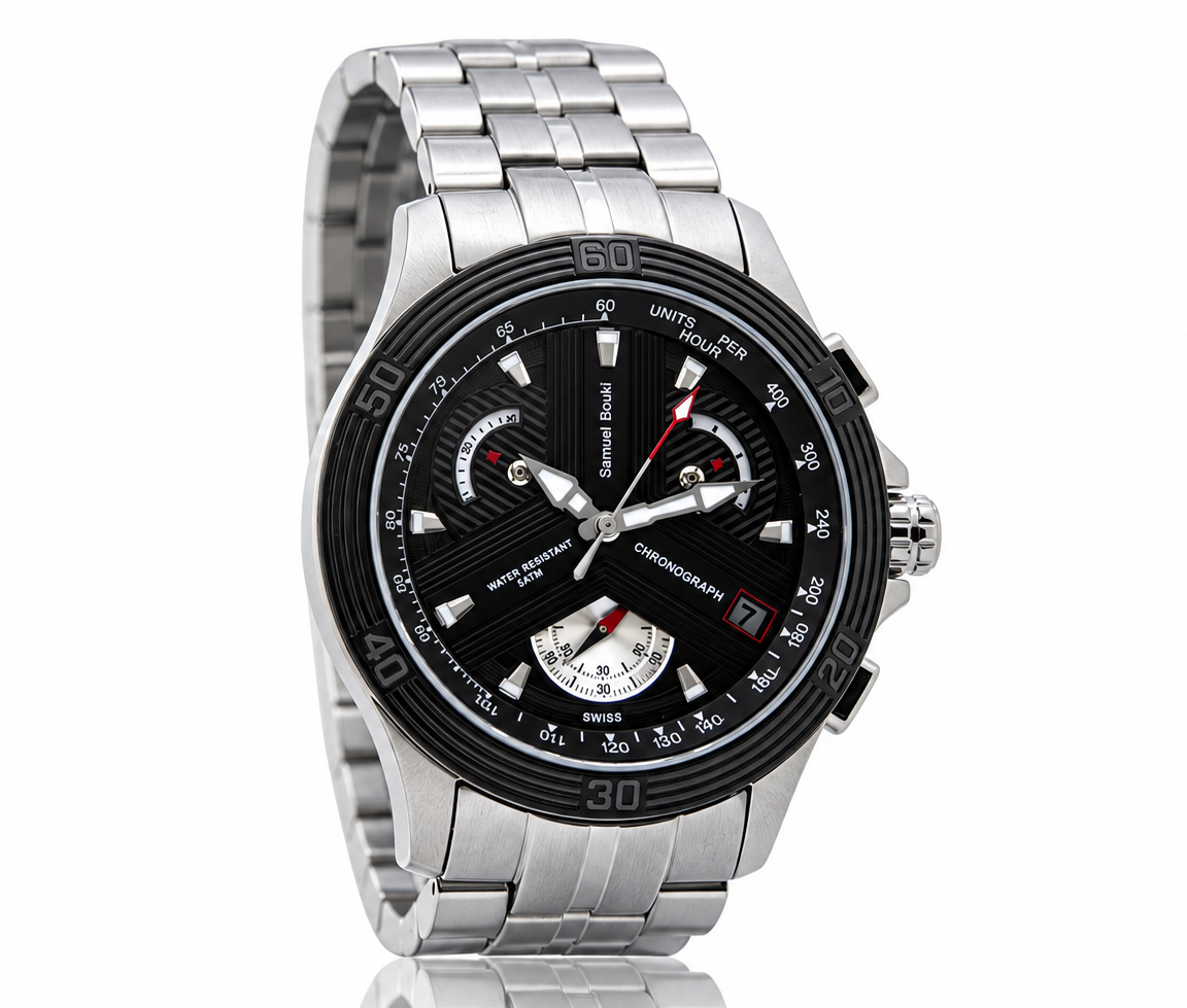 SAMUEL BOUKI EN ACIER CHRONOGRAPHE - DI 55020MN - SAMUEL BOUKI