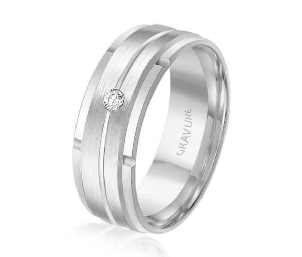 JONC EN OR OU EN PLATINE SERTI D'UN DIAMANT - ML GHD1758PT - MALO 