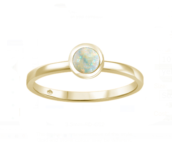 BAGUE EN OR AVEC UNE PIERRE DE NAISSANCE VÉRITABLE - BH JVJ3688YOP - BEVERLY HILLS