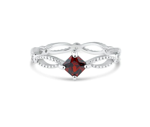 JOLIE BAGUE EN ARGENT RHODIÉ SERTIE DE CUBIQUES ZIRCONIAS BLANC ET DE COULEURS VARIÉES - SP BGR01362R6 - BIJOUX D'IMPORTATION