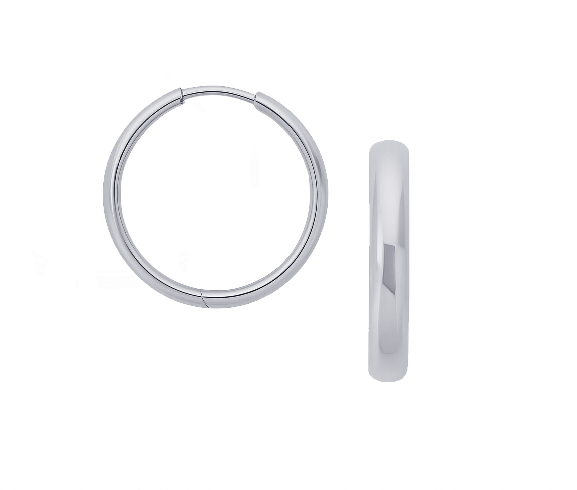 BOUCLES HUGGIES EN OR JAUNE OU BLANC UNIES - S BOU23W - BIJOUX D'IMPORTATION