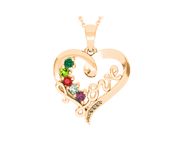 PENDENTIF FAMILIAL EN ARGENT ET EN OR SERTI DE PIERRES VÉRITABLES - BH FG102PYY - BEVERLY HILLS