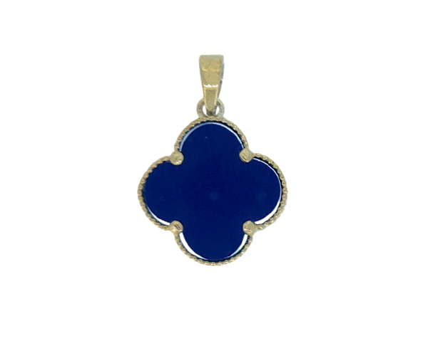 PENDENTIF TRÈFLE EN OR SERTI D'UNE AGATE - MB TREPEABF13 - BIJOUX D'IMPORTATION
