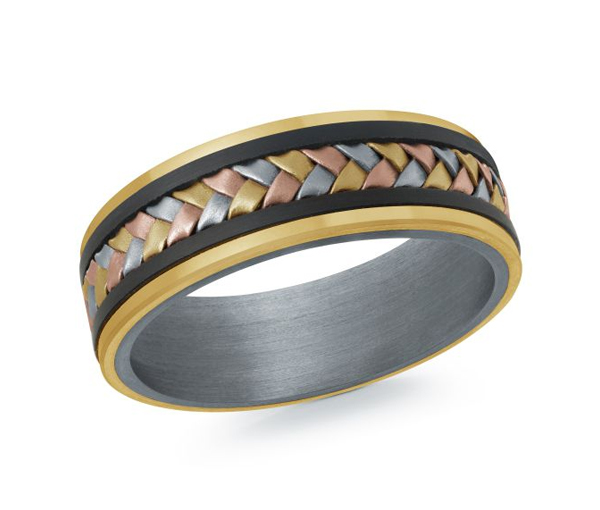 JONC EN TANTALE, OR 14K ET FIBRE DE CARBONE - ML MRDTS009YT - MALO 