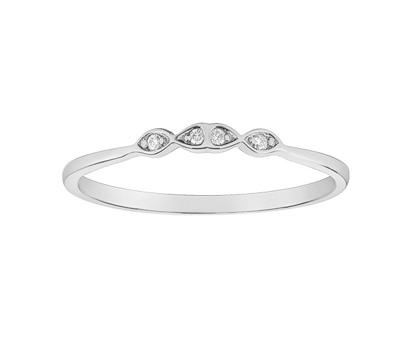 BAGUE EN OR JAUNE, ROSE ET BLANC SERTIE DE DIAMANTS - CR DD7710W - BIJOUX CANADIEN