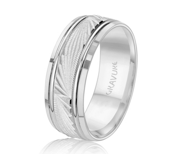 JONC EN OR OU EN PLATINE AVEC MOTIF RAYONS TAILLÉS DIAMANT - ML GH1237PT - MALO 