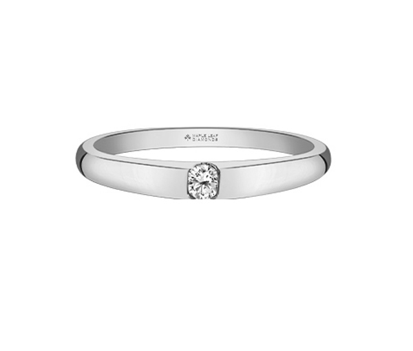 BAGUE EN OR 14K JAUNE OU BLANC SERTIE D'UN DIAMANT CANADIEN - CR ML898W08 - BIJOUX CANADIEN