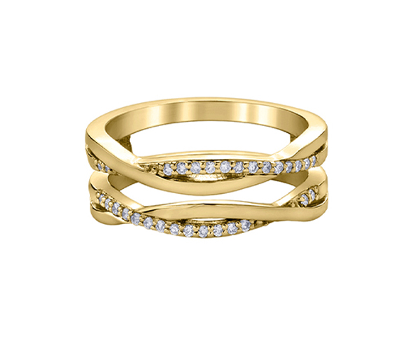 JONC STYLE JACKET EN OR 10K SERTI DE DIAMANTS - CR DD7376Y - BIJOUX CANADIEN