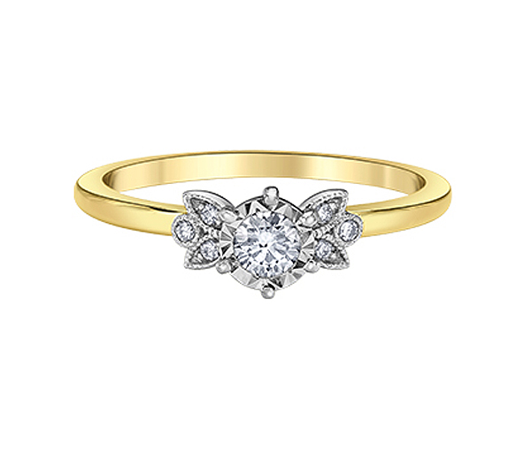 BAGUE EN OR SERTIE DE DIAMANTS - CR DX971YW20 - BIJOUX CANADIEN