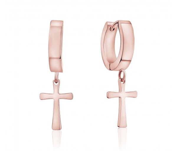 BOUCLES HUGGIES/CROIX EN ACIER - AZ SSE160R - AREZZO