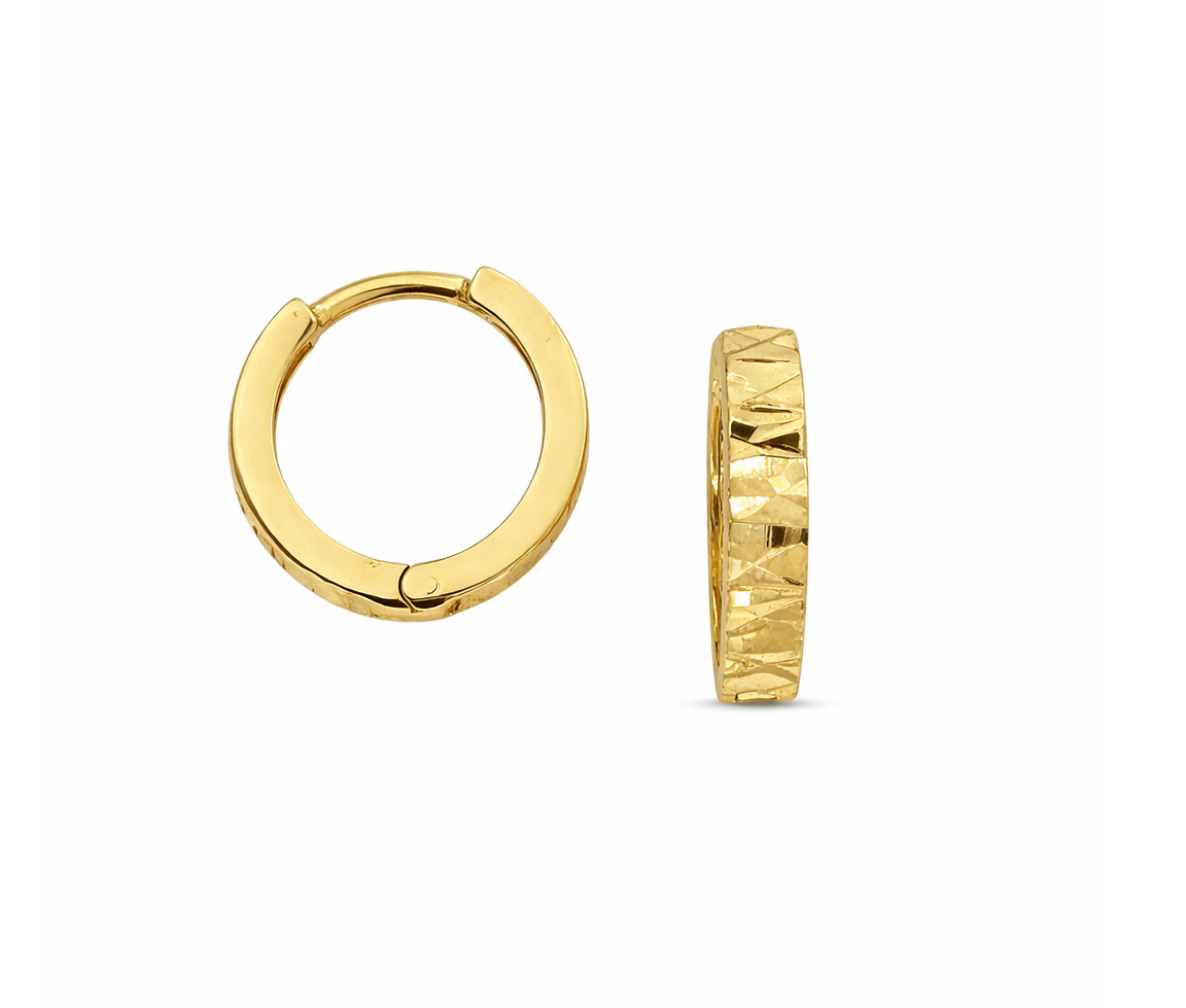 BOUCLES HUGGIES EN OR TAILLÉES DIAMANT - SJ HUG01Y - BIJOUTERIE SUISSE INC.