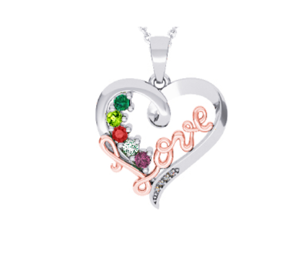 PENDENTIF FAMILIAL EN ARGENT ET EN OR SERTI DE PIERRES VÉRITABLES - BH FG102PWR14 - BEVERLY HILLS