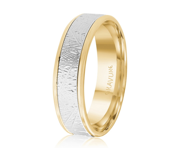 JONC EN OR OU EN PLATINE AVEC MOTIF SCRATCH AU CENTRE - ML GH1571YW14 - MALO 