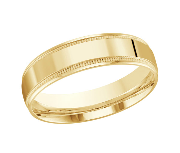 JONC EN OR AVEC MILGRAIN CONFORT FIT 6MM DE LARGEUR - ML J209/6Y310 - MALO 