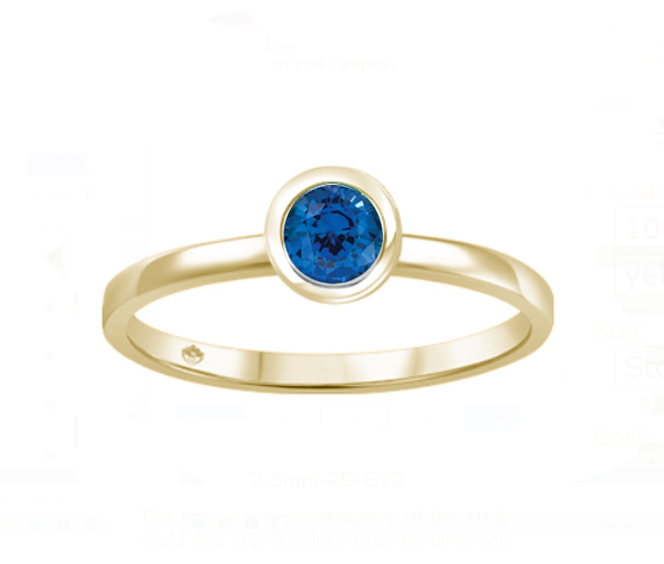 BAGUE EN OR AVEC UNE PIERRE DE NAISSANCE VÉRITABLE - BH JVJ3688YSA - BEVERLY HILLS