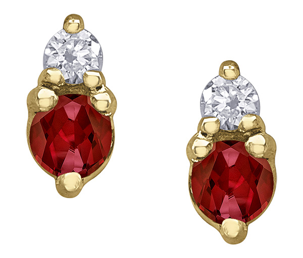 BOUCLES EN OR SERTIES DE DIAMANTS ET DE PIERRES DE NAISSANCES VARIÉES - CR DX951YGA - BIJOUX CANADIEN