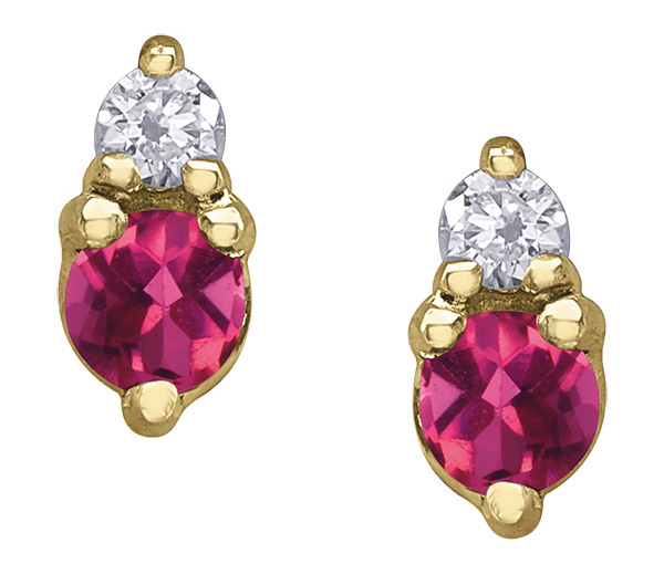 BOUCLES EN OR SERTIES DE DIAMANTS ET DE PIERRES DE NAISSANCES VARIÉES - CR DX951YPT - BIJOUX CANADIEN